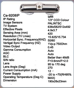 camera video color CA-9208 AUTOWATCH